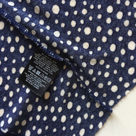 Anthropologie Gathered Mesh Peplum Tee, Navy Dot - Picture 6 of 6